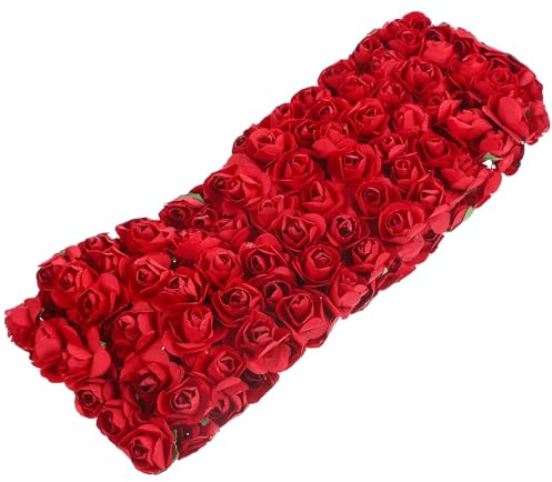 OUNONA 144St Künstliche Rosen Blumenköpfe, Mini Foamrosen Kunstrosen Hochzeitsblumen Zubehör Rosenverzierung künstlich Kranz kunstblumen kunstblumen ewige Rose