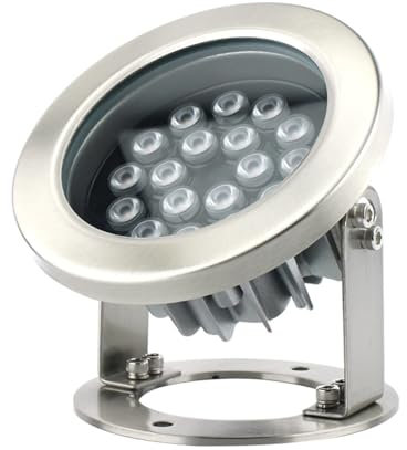 LED Poolleuchten - Tauchbrunnenlicht, 24V 360° Drehbarer Edelstahl-Tauchstrahler, IP68 wasserdichte Poolleuchte, Für Wasserfall-Aquarium-Garten-Aquarium Im Freien (Color : Green, Size : 36W)