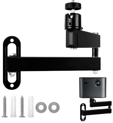 Supporto Per Proiettore A Parete, Staffa In Metallo Multiangolo Regolabile Proiettore/Supporto Monitor Con Interfaccia Vite Da 1/4 Di Pollice Braccio Articolato