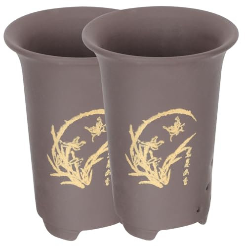 OFFSCH Lot De 2 Pots À Orchidées en Céramique avec Trous pour Le Jardinage Intérieur