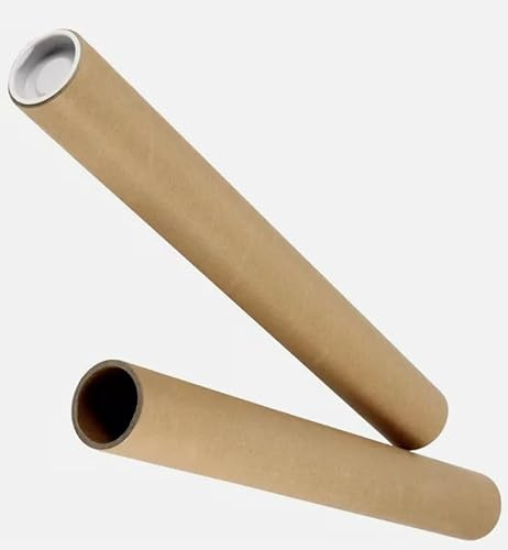 Sunrise Packaging 10 x A3/A4 Recyclable Shipping Tubes – Size 330mm x 50mm with End Caps – Strong Mailing Tubes for Posters, Drawings, and Artwork