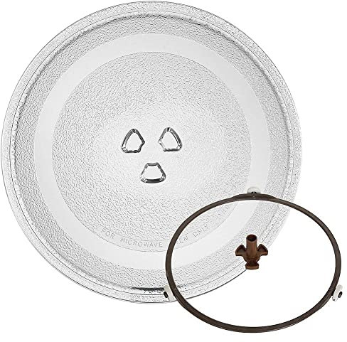 Pylorixz Placa de Vidrio para Microondas Universal Placa Giratoria de Vidrio para Microondas Duradera, Reemplazo de la Cubierta de la Placa de Microondas Redonda 24,5 Cm