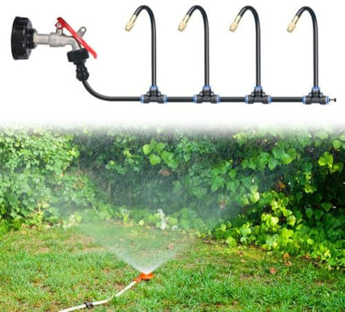 Sistema de refrigeración por nebulización, kit de aspersor de jardín con boquillas ajustables, sistema de refrigeración de nebulización al aire libre, para patio, sombrilla, césped, invernadero (15 m)