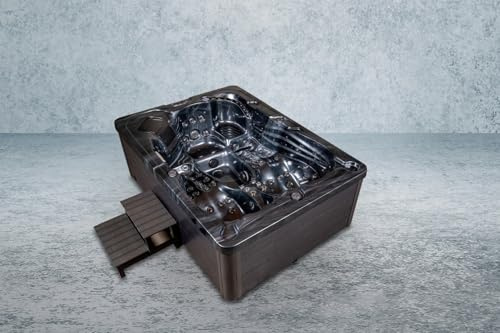 American Outdoor Whirlpool Modena Pearl Shadow/Grey 220 x 156 cm – 3 Personas, 77 chorros de Agua, 10 chorros de Aire, Control Gecko, luz de Color LED, Tratamiento de Agua UV, desinfección de ozono,