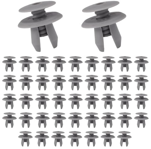 Befestigung Clips 701867299 für VW T4 T5, Grau, 50 Stück | Kunststoff Innenverkleidung, Türverkleidung, 9 mm Loch, Verkleidungsklammern