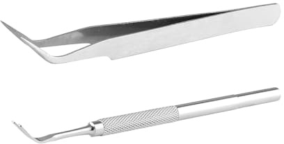 Tabanzhe 2PCS Tick Remover Tools Set – Stainless Steel Tick Remover Tweezers and Shovel for Dogs, Cats, Humans and Pets, Professional Safe Painless Removal with Storage Box