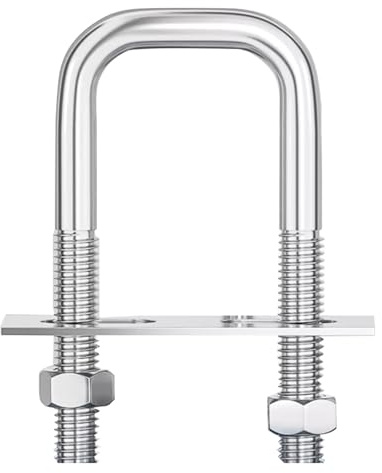 Collier de serrage industriel à angle droit en acier inoxydable 304 M12, boulon U, support selle robuste for charpente(M12*50 * 130)