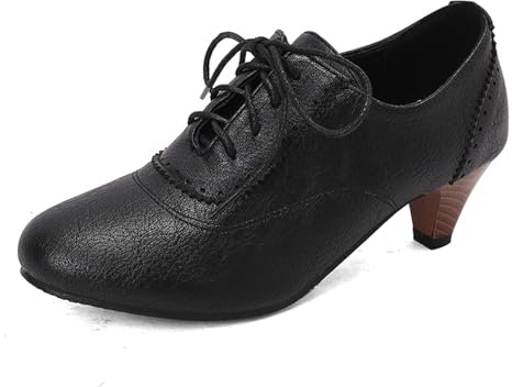 Pumps dam breda fötter skor – eleganta klackskor små med klack bröllopsskor sommar dansskor bekväma damskor halvskor högklackade kostymskor för remmar Dirndl, svart, 43 EU