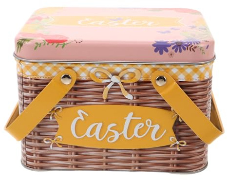 MUSISALY Lata Metálica para Galletas con Dibujos Animados Caja Cuadrada Rosa con Tapa Hermética Recipiente de Hojalata con Asa para Almacenamiento de Dulces Navideños y Aperitivos