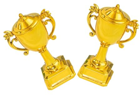 Gadpiparty 2 Stück Kleiner Pokale aus Kunststoff Kleine Trophäen für Sport und Fußballpreise Kuchen und Partydekoration