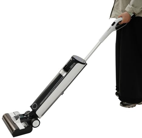 Zoobotanica Nass Trockensauger Akku, 60 Min kabelloser Staubsauger mit Wischfunktion und Saugfunktion, Selbstreinigung, LED-Display, Sprachansage, Saugwischer für Harte Boden & Tierhaare