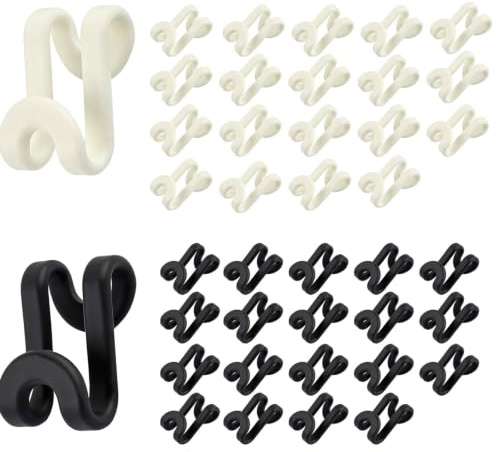 HoxzoDa 40 Piezas Ganchos Para Perchas Antideslizante Cascada Perchas Gancho Percha Mini Gancho De Flocado Conector Ganchos Para Organización Y Optimización De Espacio en Armarios