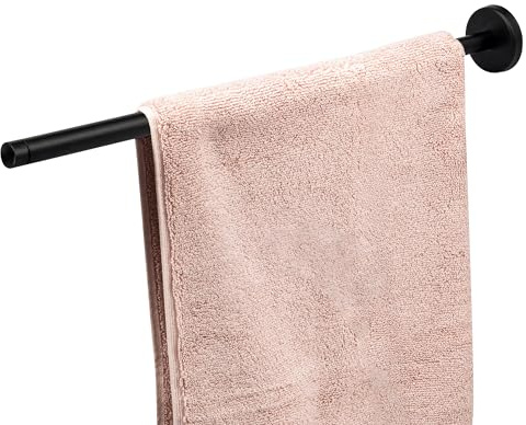bremermann Bad-Serie Piazza Black Barre porte-serviettes télescopique, porte-serviettes avec fonction télescopique pour serviettes et serviettes d'invité, en acier inoxydable noir mat