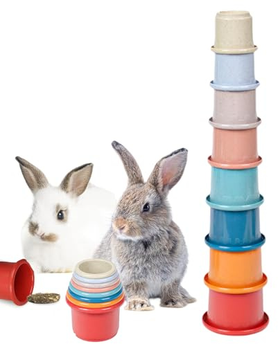 Generico apilable para juguetes para conejos - Dispensador de comida para conejos de 8 piezas, reutilizable y disponible en muchos tamaños | Para animales pequeños, cerditos, erizos, juegos educados