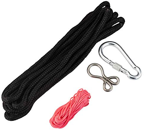 Super Spinner 20' Super Tree Swing Hanging Kit with Fully Adjustable Nylon Rope, Black