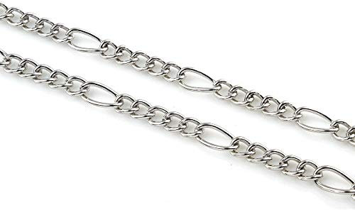 Perlin 9 Meter Gliederkette Link Kette Metallkette Oval Panzerkette 10 x 4 mm Tibet Silber Schmuckkette Meterware zur Schmuckherstellung von Halsketten Armband DIY Basteln K15 x3