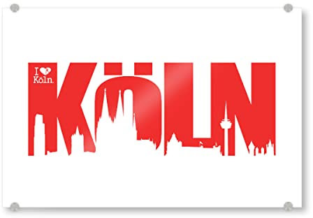 artboxONE Acrylglasbild 30x20 cm Städte/Köln KÖLN Skyline Schriftzug 4 - Bild Köln Colonia Köln