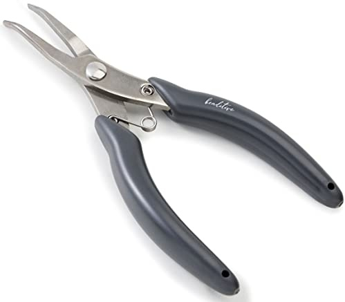 Beaditive Bent Nose Pliers | Fine, Non-Serrated Tips | Jewelry Making, Beading, Crafting | Stainless Steel