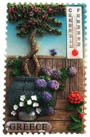 3D Garden Thermometer Style Greece Fridge Magnet Souvenir Gift Decor Refrigerator Magnetic Sticker Collection