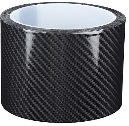 Tiras de fibra de carbono Antiarañazos Fibra de carbono Etiqueta de protección de borde de puerta de coche Envoltura de detalles Película protectora Cinta de envoltura de vinilo para detalles(7CM*3M)