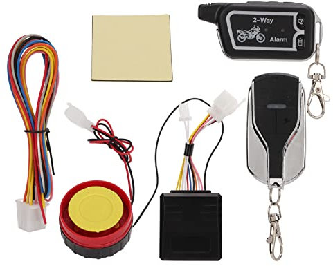Uxsiya Anti Theft Remote Start System Vibration Sound Alert Mute Mode Anti Robbery 2 Way Motorcycle Alarm System LCD Remote Control for Motorbike Automotive Electronics