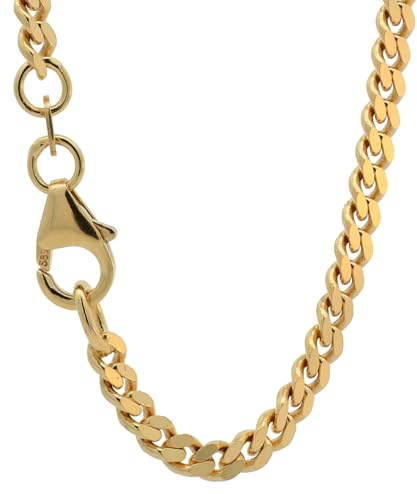 Panzerkette Halskette Breite 3,4 mm - 585-14 Karat Gold Auswahl, Kettenlänge:60 cm Unisex