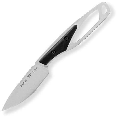 Buck Knives 635 PakLite Cape Hunting Knife, 2-3/4 Fixed Blade, Glass Filled Nylon Handle, 420HC Stainless Steel Drop Point Blade, Sheath Included, Knife Made in the USA, Black, 1.59 oz