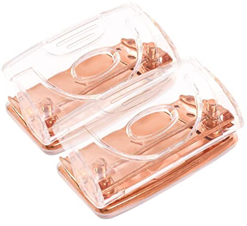 Operitacx 2stücke Handlicher Papierlocher Im Eleganten Roségold Robuster Punch Für Lose Blattsammlungen Für Büro Und Schule Ergonomisches Design Für Müheloses Lochen