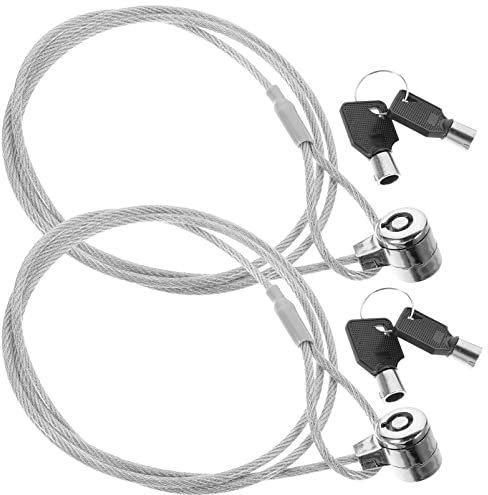 Hemobllo 2sets Laptop Locking Cable Security Lock for Laptops and Desktops Keyed Cable Lock Compatibility for Digital Devices Easy to Install Strong and Cut-resistant Design
