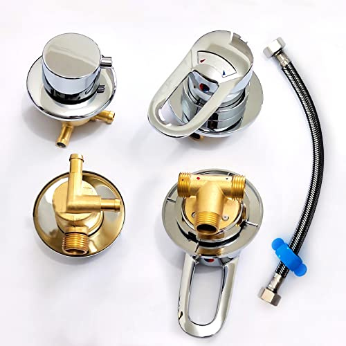Shower Mixer, 2/3/4/5 Voies Sortie Mitigeur Salle Douche En Laiton Intubation Séparée Poignée De Tuyau De Douche Pour Robinet Cabine Douche,intubation À 2 Voies