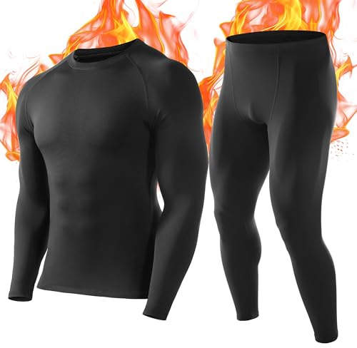 Roadbox Thermal Underwear Sets for Men - Base Layer Shirts & Thermal Pants Extreme Cold Weather Gear for Snowboard Running