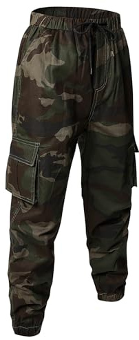 Kouzansy Pantalones de camuflaje para hombre, forro polar, térmicos, con bolsillos, pantalones de chándal para hombre, de invierno, cálidos, pantalones de deporte, cintura elástica, pantalones de
