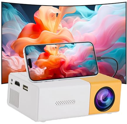 FONCBIEN Mini Portable 1080P Full HD Phone Projector - Compatible with Phone/Tablet/Laptop/TV Stick