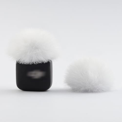 LEFXMOPHY Windscreen for 2024 DJI MIC MINI Wireless Microphone Furry Wind Muff Deadcat Cover, 2-Pack White