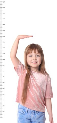 Höhenmessung für Wand, selbstklebendes Wachstumstabell-Lineal, transparenter abnehmbarer Aufkleber, wasserdichtes Kinder-Messband, Wandbehang, Höhen-Tracker, 200 x 5 cm