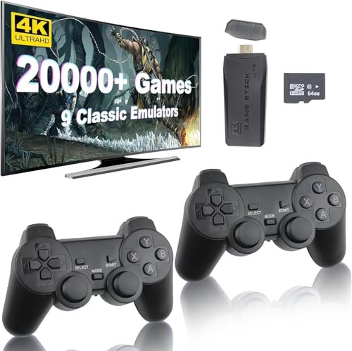 Console de Jeux, EleBikk Console Retrogaming, M8 64G 4K HDMI Sortie, 20000+ Jeux, Manettes de Jeu sans Fil 2.4G, TV Machine de Jeu Vidéo Jouet