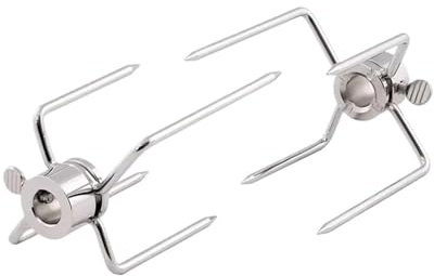2 Stück/Set, kompatibel mit Rotisserie-Grillgabeln, Edelstahl-Spieß, Holzkohle-Hähnchengrill, Rotisserie-Fleischgabel, Grillwerkzeug YY084
