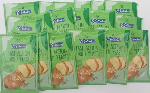 Fast Action Dried Yeast, 18 x 7g Sachets, Instant Dry Yeast | Instant yeast sachets for bread baking and breadmakers, vegan friendly with no activation needed