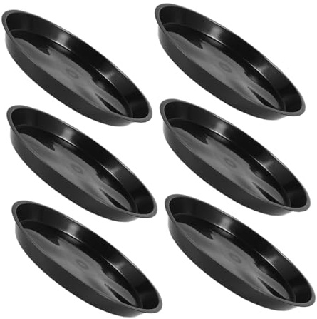 DIYEAH 6 pièces Lot de Coupelles pour Pots de Fleurs Plastique Noir Plateau Rond Récupérateur Eau pour Plantes Intérieur et Extérieur sous-Plat Élégant et Facile à Nettoyer
