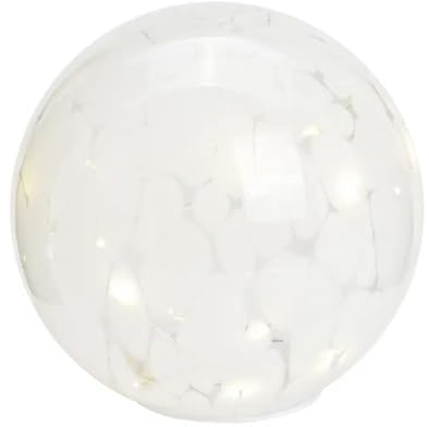 Dekorative Kugel aus Glas, mit Lichtdekor, LED Kugel, Home Deko, Wohnraumdekoration versch. Farben & Größen (Weiß, 18 cm)