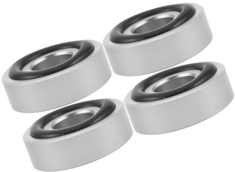 UKCOCO Non Slip Cutting Board Feet Pads Silver Bottom Pads for Furniture 4pcs Easy Installation Replacement with Aluminum Alloy and Rubber Material for Kitchen Wooden Board Stability