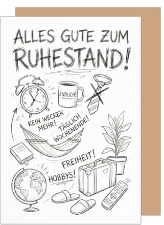 Edition Seidel Premium Glückwunschkarte zum Ruhestand mit Umschlag. Ruhestandskarte Karte Grußkarte Spruch Sprüche Pension Rente neue Wege Alles Gute Freiheit Kollege Kollegin Mann Frau (R173 SW026)