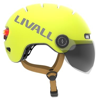 LIVALL L23 Smart Fahrradhelm Herren Damen mit abnehmbarem Visier und LED Rücklicht | NTA8776 für E-Bike und S-Pedelec bis 45 km/h | SOS Sturzerkennung per App | City, Pendeln