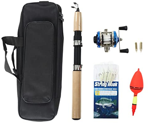 Ice Fishing Rod Kits Complete Professional Portable Ice Fishing Set with Case Jigs Float Hook Weight Reel for Winter Outdoor Fishing Enthusiasts Plastic Metal Copper Stainless