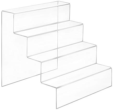 Zeigis - Dekotreppe 4-Stufig 300x300x300mm, glasklares Acrylglas | 75mm Stufentiefe / UV-beständiges Material - für Sammelfiguren, Waren oder Kosmetik in Vitrine und Regal