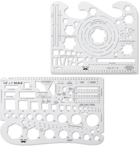 Mr. Pen- Landscape Templates, Architectural Templates, Drafting Tools, Landscaping Tools, Landscape Design Template, Drafting Ruler Shapes, Drawing Stencils