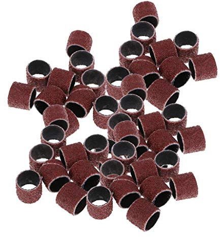 50 Stück verschiedene Größen elektrische Nagelbohrer Schleifbänder Papiermaschine Ersatz-Bits Pediküre Werkzeuge, Mehrzweck-Schleifpapier-Ringe – Multi, 60er Körnung 12 x 13 mm, 60er Körnung 12 x 13