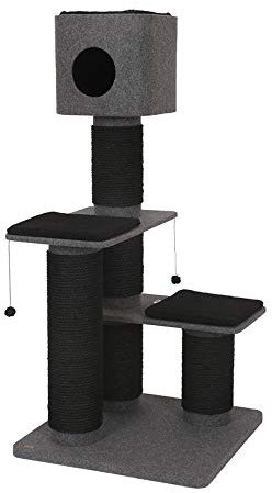 Ebi, Kratzbrett Comfort Plus Obsidian, 75 x 75 x 158 cm, Grau, Kratzbaum, Grau, Katze