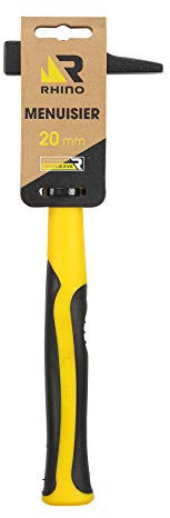 RHINO - Marteau menuisier 20 mm - Avec manche incassable (trimatière) - Largeur 20 mm - Peut être utilisé pour tous types de travaux, bois, tapisserie… - Garantie à vie - Plusieurs tailles disponibles