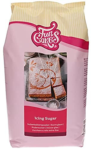 FunCakes Icing Sugar - Azucar Glas-, Azúcar Glaseado Refinado de Calidad Pastelera, Textura Ultrafina, Perfecto para Hacer Glaseado, Buttercream o para Extender El Fondant, Halal. 4 Kg. 4000 g